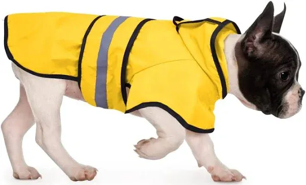 HDE Dog Raincoat Hooded Slicker Poncho for Small to X-Large Dogs and Puppies Yellow - S