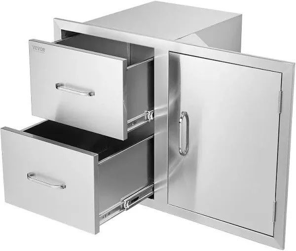 VEVOR 33-inch Stainless Steel Outdoor Kitchen Door Drawer Combo