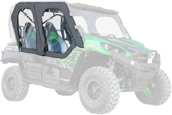 HECASA Soft Upper Door Compatible with 2012-2022 Kawasaki Teryx4 4 Seat UTV Models Soft Cab Enclosure Upper Doors Side Windows