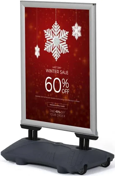 M&T Displays Weather Wind Resistant Outdoor Pavement Sidewalk Sign Holder