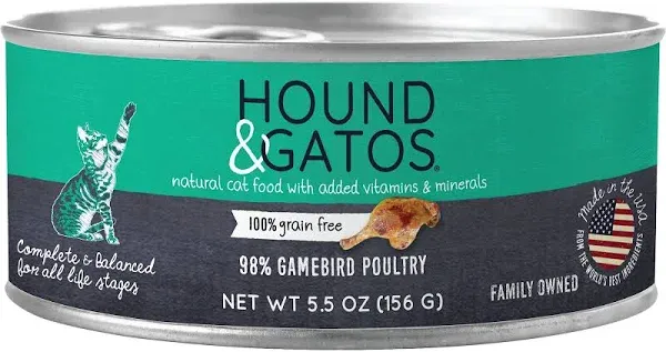 Hound & Gatos Gamebird Formula Grain-Free Canned Cat Food