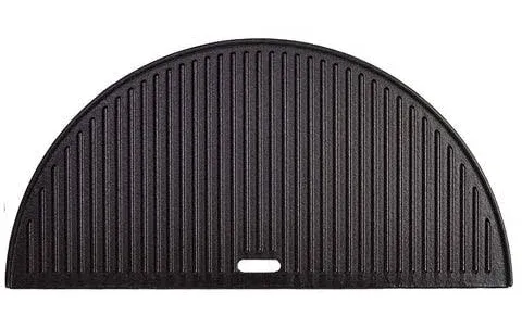 Half Moon Cast Iron Reversible Griddle for Large Big Green Egg and 18-Inch Ka...