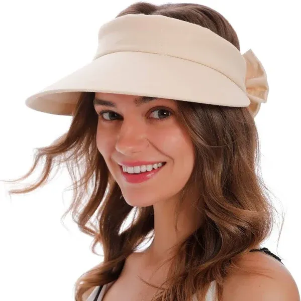 Simplicity Women's UPF 50+ UV Protection Wide Brim Beach Sun Visor Hat