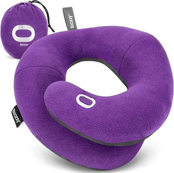 BCOZZY Travel Neck Pillow for Airplane– Patented Double Support for Head, Neck, and Chin. Best for Long Flights, Plane Sleeping, and Car Rides.