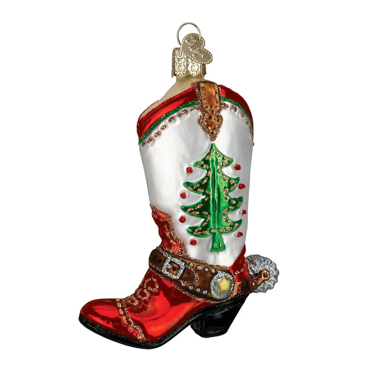 Old World Christmas Cowboy Boot Glass Ornament