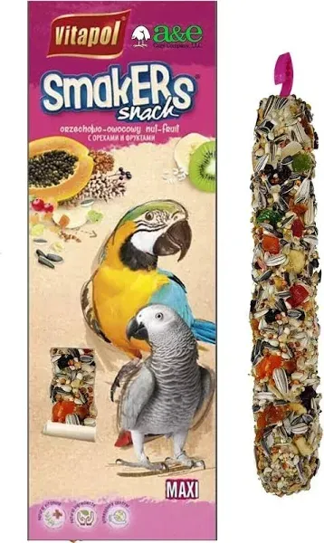 A&E Cage Company Smakers Parrot Maxi Fruit Treat Sticks