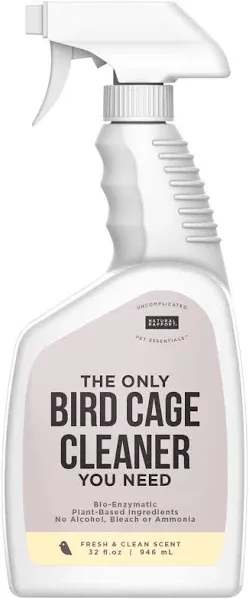 Natural Rapport Bird Cage Cleaner - The Only Bird Cage Cleaner You Need - Bird Poop Spray Remover, Naturally Removes Bird Waste (32 Oz)