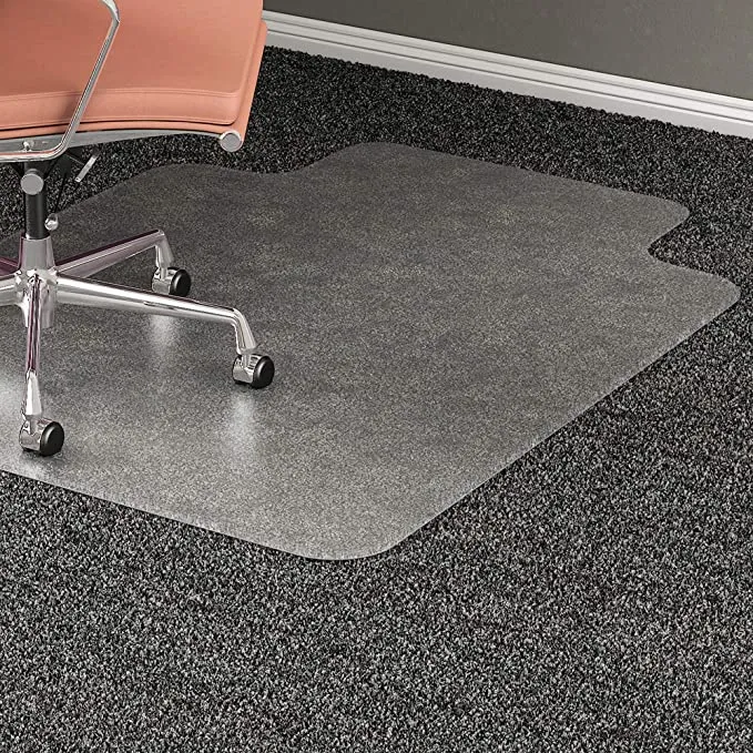 Lorell Wide Lip Medium Pile Chairmat Chair Mat, Clear