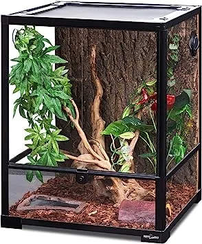 Reptile Glass Terrarium, 18&#034; X 18&#034; X 24&#034; Front Opening with Double Hinge Door &amp; 