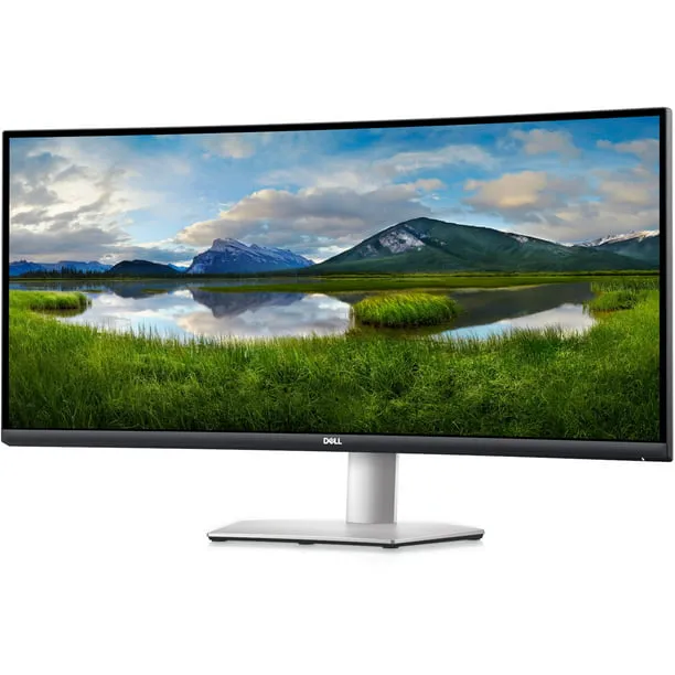 Dell S3422DW Curved Monitor - 34-inch WQHD (3440 x 1440) Display, 1800R Curved Screen, Built-in Dual 5W Speakers, 4ms Grey-to-Grey Response Time, 16.7 Million Colors - Silver