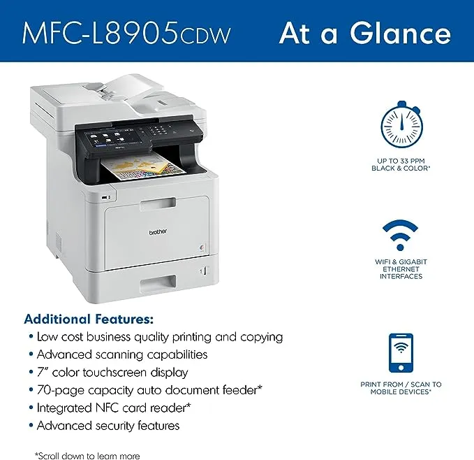 Brother MFC-L8900CDW Color All-in-One Laser Printer