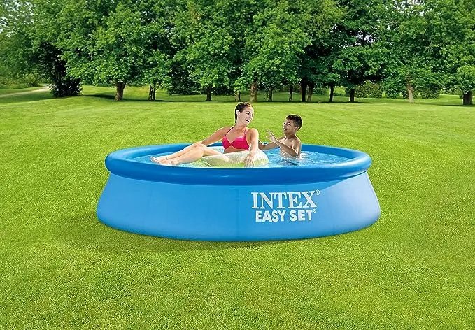 Intex 28117EH 10' x 24" Easy Set Inflatable Above Ground Swimming Pool with Filter