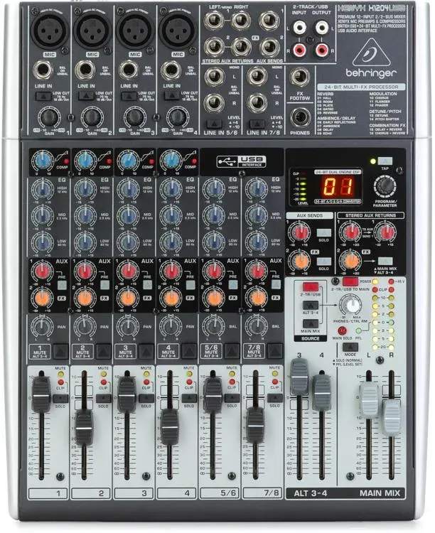 Behringer XENYX 1204USB 12-Input 2/2-Bus Mixer with USB