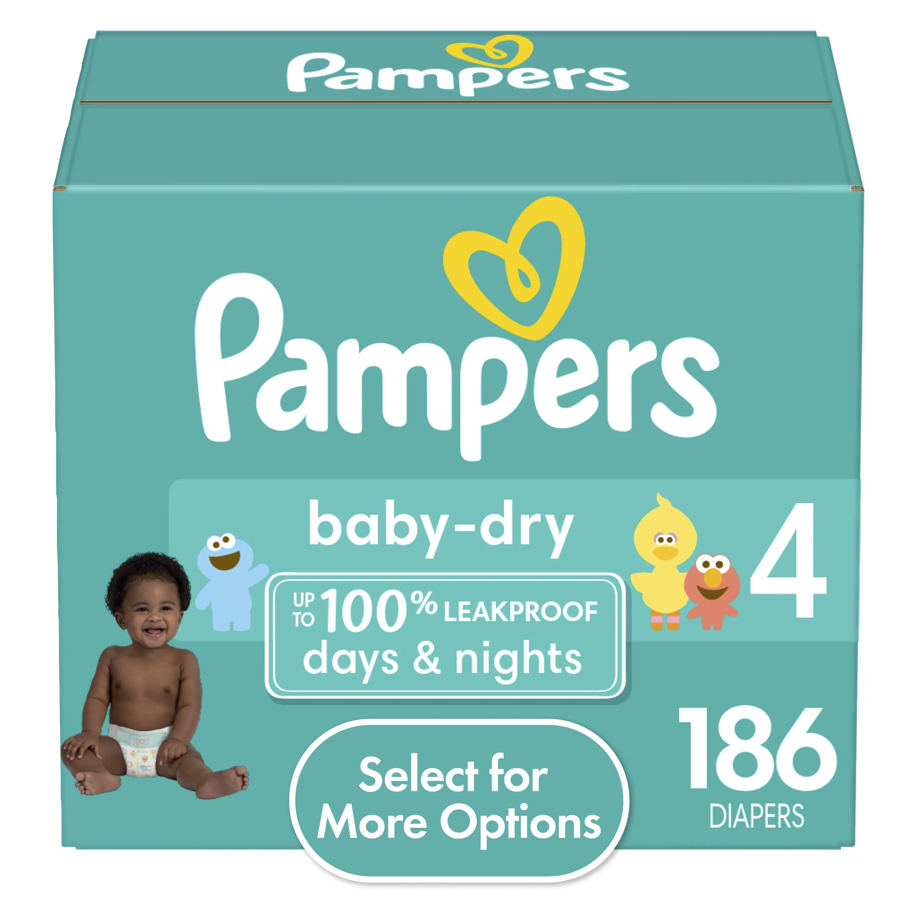 Pampers Baby Dry Diapers Size 1, 204 Count (Select for More Options)