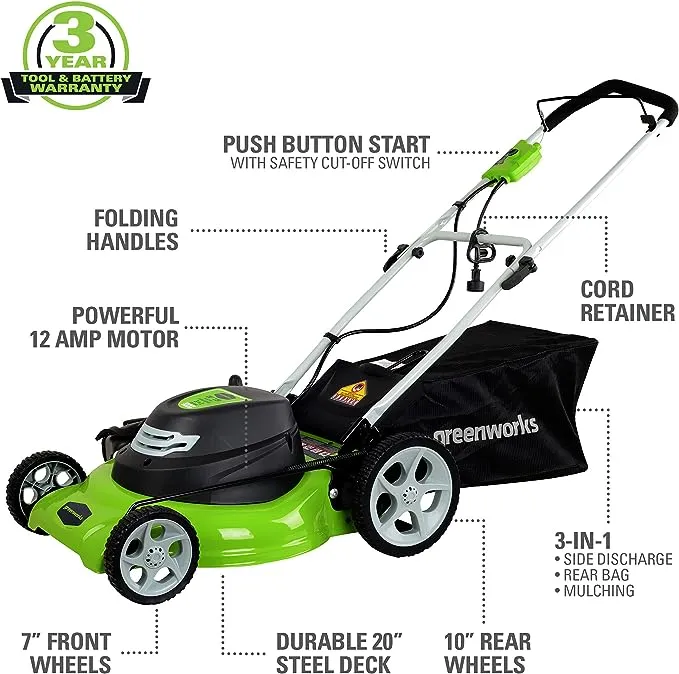 Greenworks 60V 21” Cordless Lawn Mower, 2 x 4.0Ah Batteries and Dual Port Rapid Charger