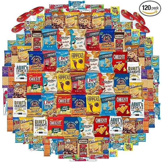 Snack Chest Care Package (120 Count) Variety Snacks Gift Box - College Students, Military, Work or Home - Over 9 Pounds of Chips, Cookies, & Snacks!