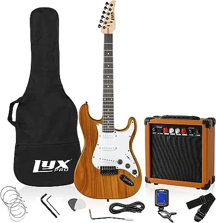 LyxPro 39" Stratocaster Electric Guitar Beginner Kit - Pink