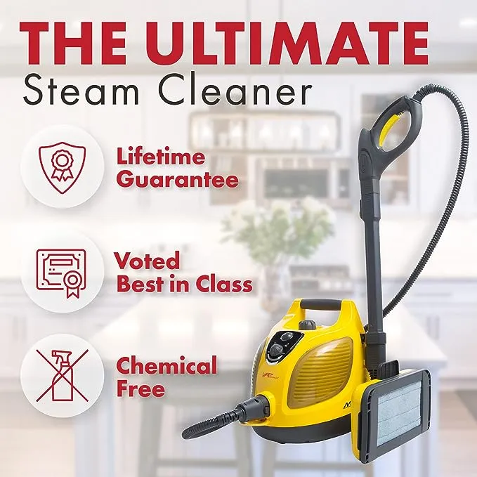 Vapamore MR-100 Primo Steam Cleaner with Retractable Cord, Chemical Free Professional-Grade Steamer for Cleaning Floors, Mattresses, Cars, Upholstery, and More