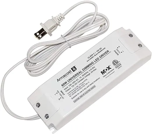 Armacost Lighting 860600 24 Volt Universal LED Dimmable Driver 60 Watt White