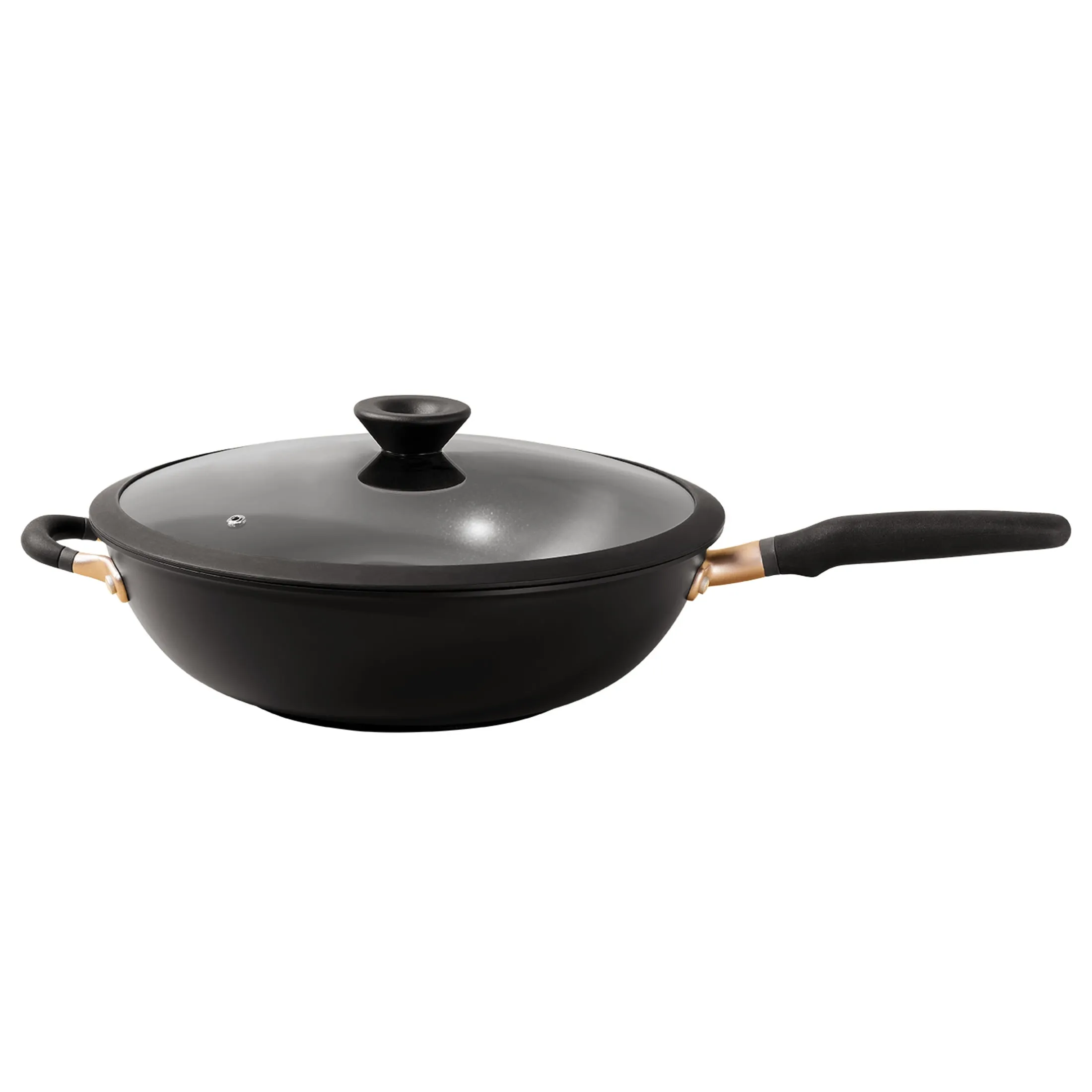 Accent Series Hard Anodized Aluminium 12.75" Non-stick Stir-fry Wok with Helper Handle and Glass Lid
      
          Accent Series Hard Anodized Aluminium 12.75" Non-stick Stir-fry Wok with Helper Handle and Glass Lid