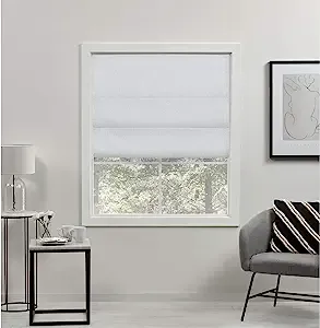 Exclusive Home Acadia 100% Blackout Roman Shade, 27"x64", White