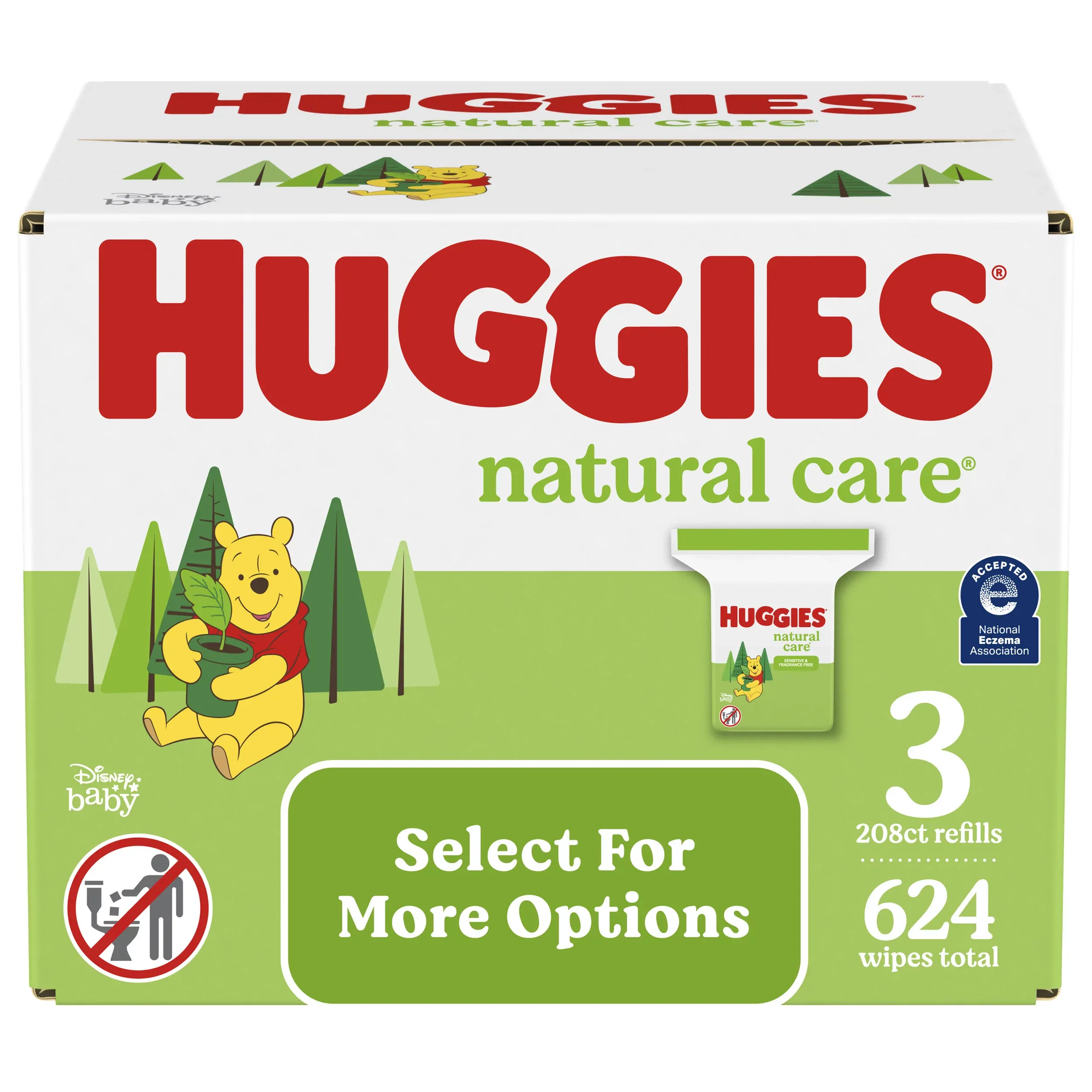 Huggies Natural Care Sensitive Baby Wipes, Unscented, 3 Refills, 624 Total Ct (Select for More Options)