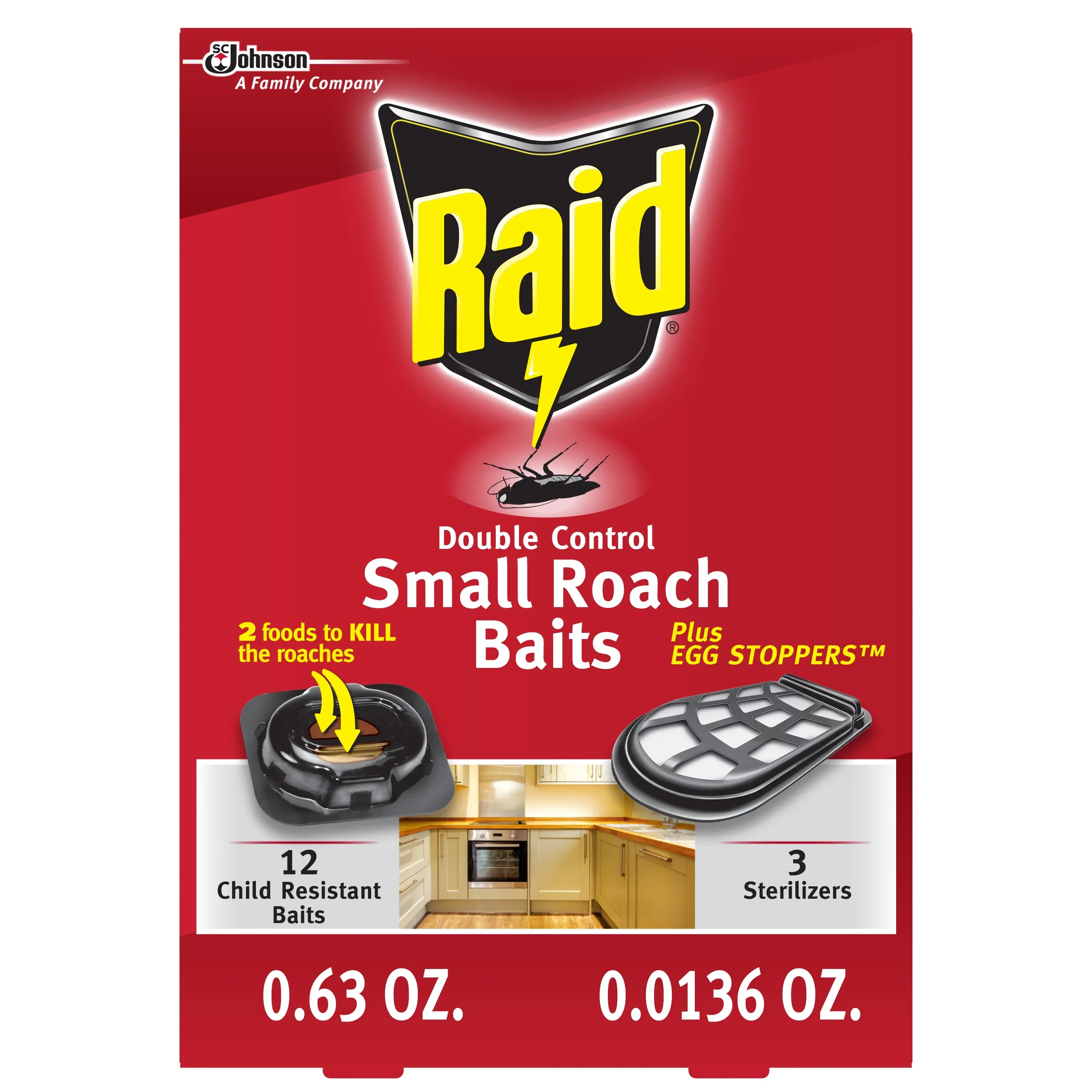 Raid Double Control Small Roach Baits Plus Egg Stopper 12 Count (Pack of 1)