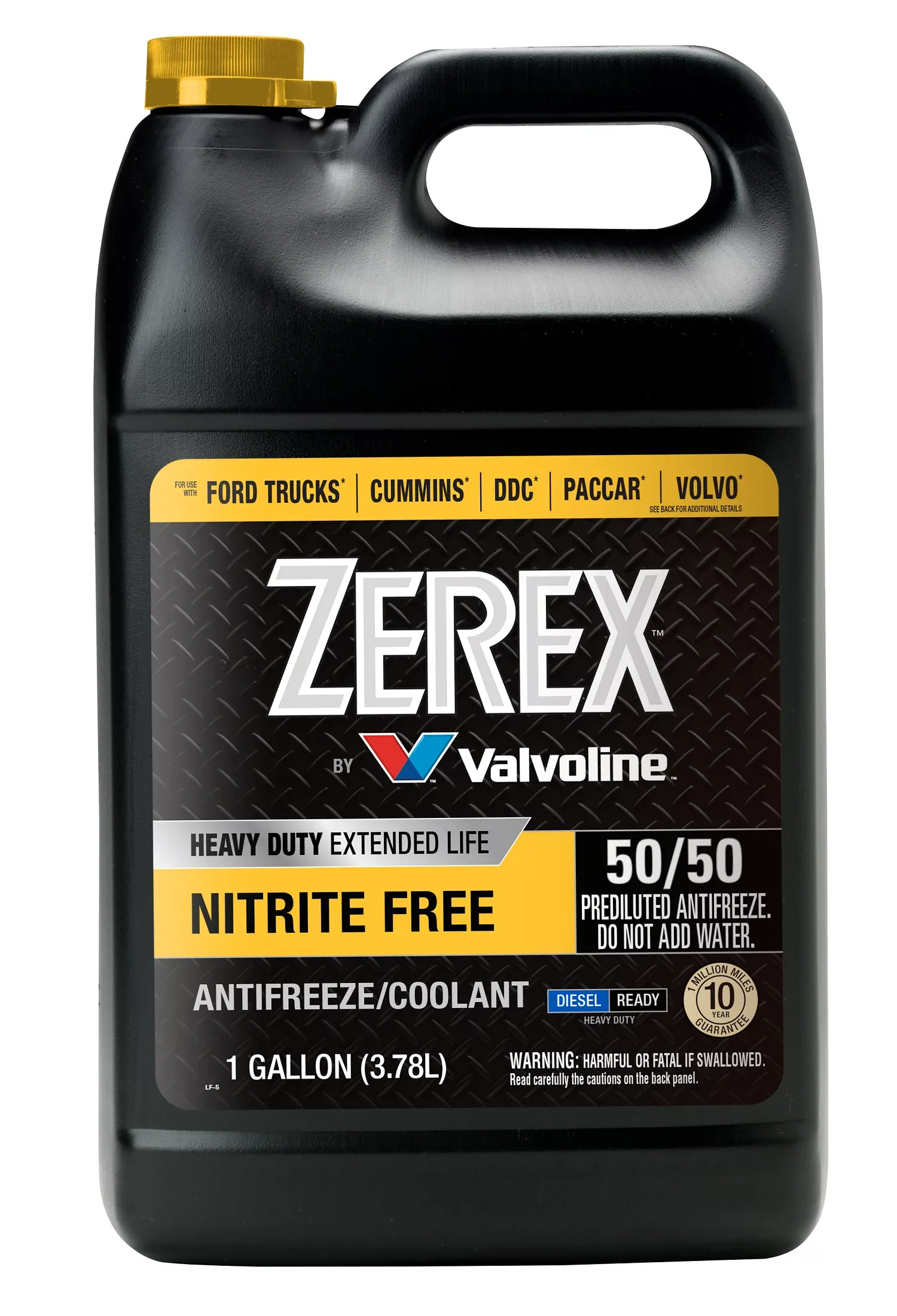 Zerex Extended Life Nitrite Free Heavy Duty (HD) Antifreeze/Coolant 50/50 Prediluted Ready-to-Use 1 GA