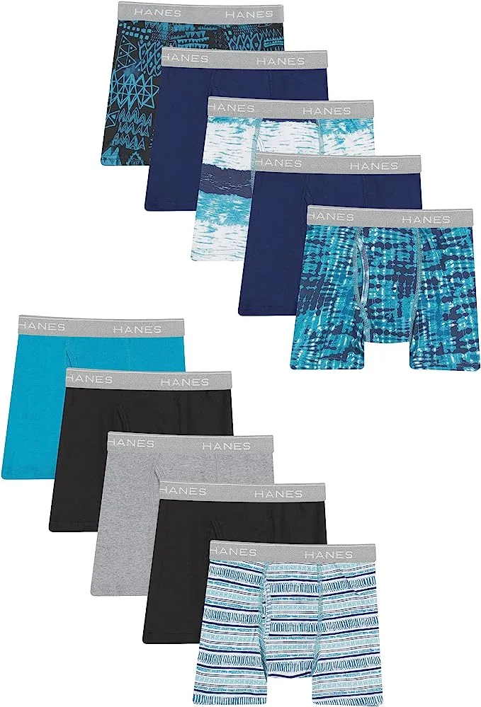 Hanes boys And Toddler Underwear, Comfort Flex and Comfortsoft Boxer Briefs, Multiple Packs Available pack of 10