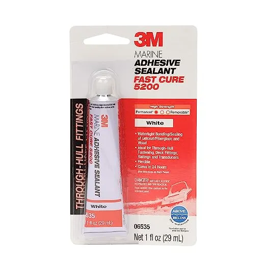 3M 05220 Marine Adhesive Sealant Fast Cure 5200, White - 3 oz.