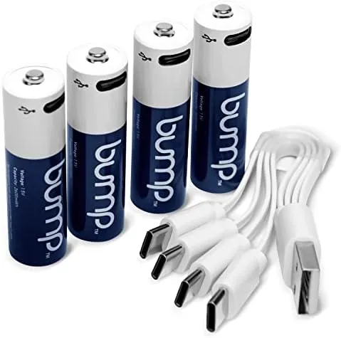 BUMP AA Rechargeable Batteries 4 Pack