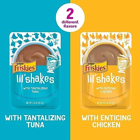 Friskies Lil' Shakes Cat Food, Variety Pack - 18 pack, 1.55 oz pouches