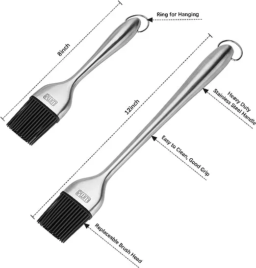 Rwm Basting Brush - Grilling BBQ Baking, Pastry and Oil Stainless Steel 