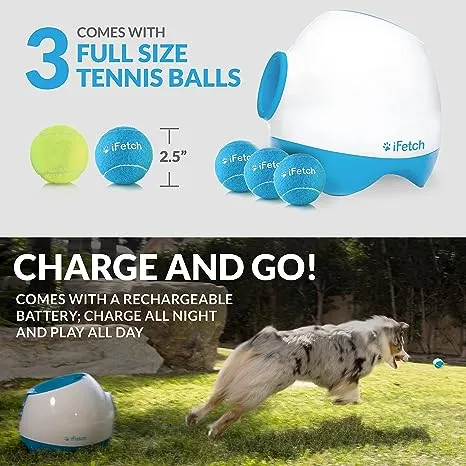 iFetch Too (Large) Interactive Ball Thrower for Dogs- Launches Standard Tennis Balls