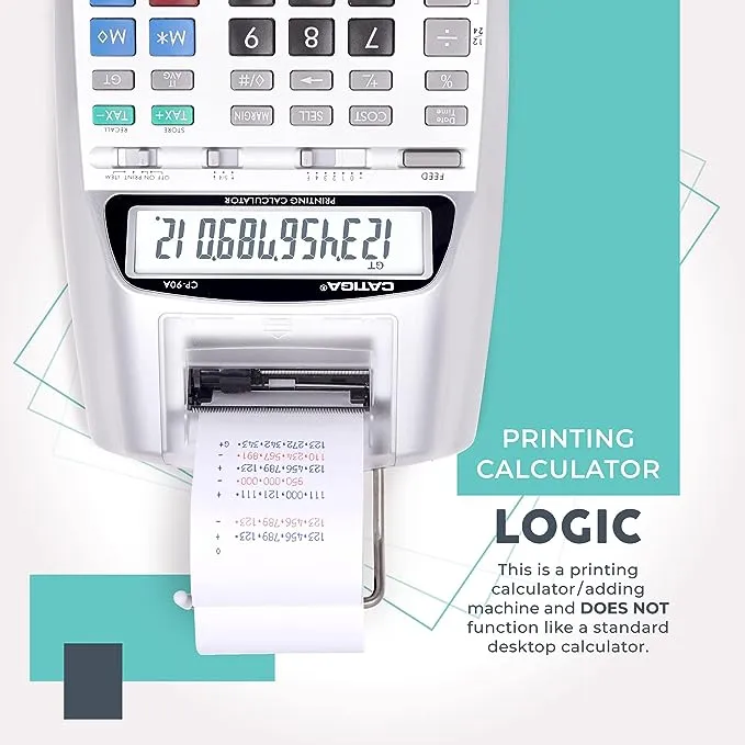 Adesso CP-90AS 12 Digits Printing Calculator (Silver)