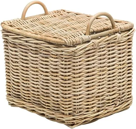 Kouboo Rattan Core Rectangular Storage Basket with Lid