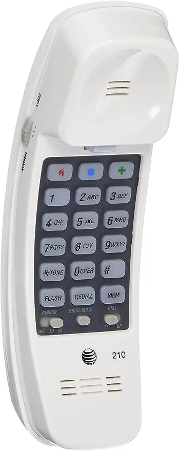 ATT 210 Corded TRIMLINE Phone with 13-Number Memory