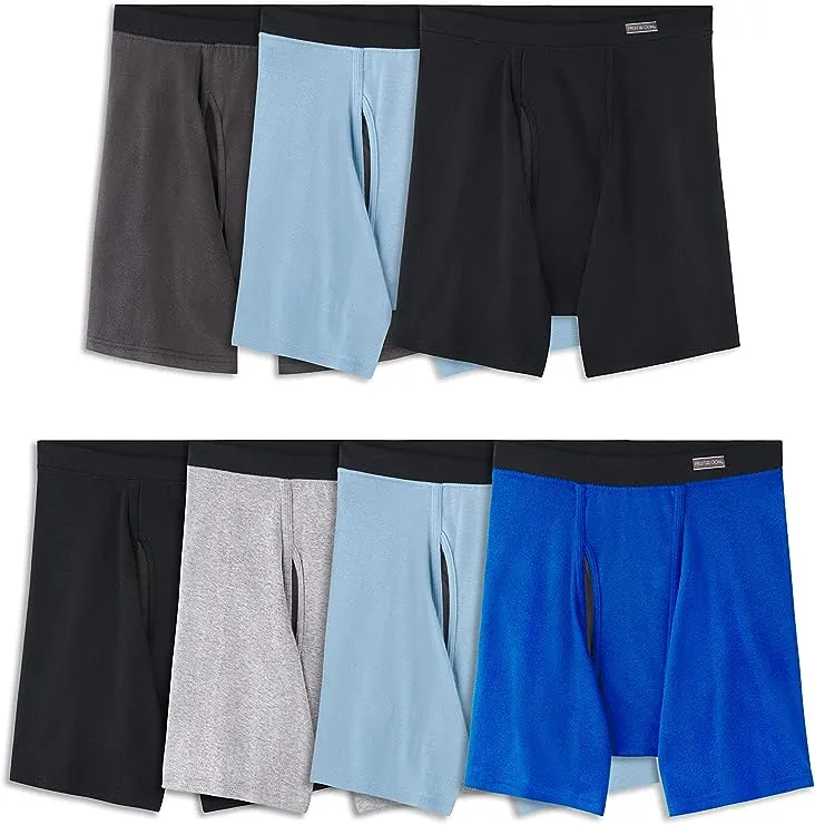 Fruit Of The Loom Boxer Briefs XL 40-42in 6pc Asst Colors No Ride Up Leg 