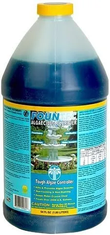 EasyCare FounTec 50064 Algaecide and Clarifier, 64 oz. Bottle, No Size, Blue