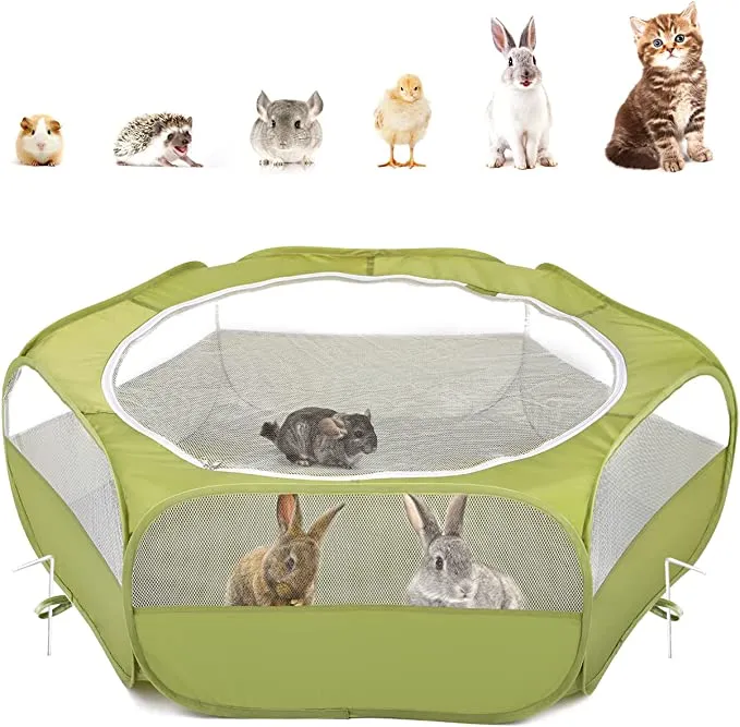 Pawaboo Small Animals Playpen, Waterproof Small Pet Cage Tent with Zippered Cover ...