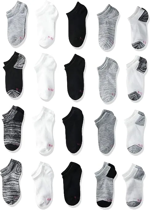 Hanes Girls' 20pk No Show Socks - Colors May Vary