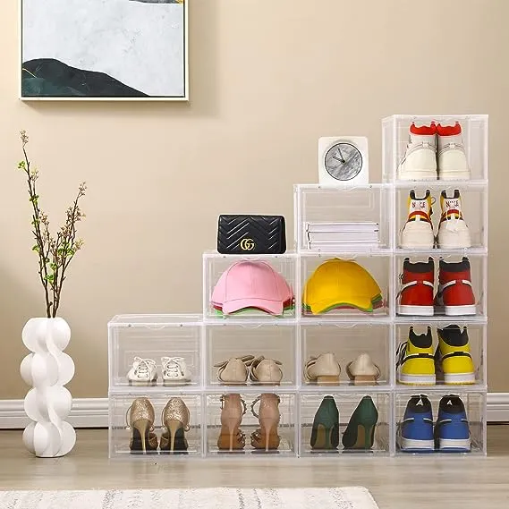 Stackable Shoe Boxes, Front Shoe Boxes with Clear Doors