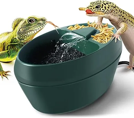 MYGIIKAKA Reptile Drinking Water Fountain Chameleon Accessories Automatic Circulation System with Trough, Bearded Dragon Cage Accessories Reptiles Habitat Waterfall for Snake/Lizard/Chameleon/Turtle