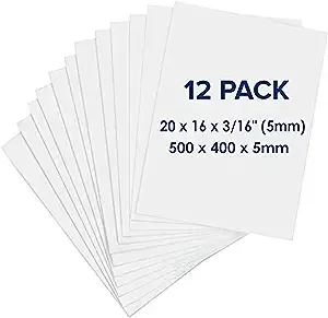 Foam Board 16 x 20 x 3/16" - Premium 12 Pack - White Poster Board Acid Free ...