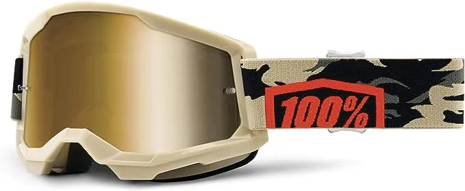 100% Strata 2 Sand Motocross & Mountain Bike Goggles - MX and MTB Racing Protective Eyewear 