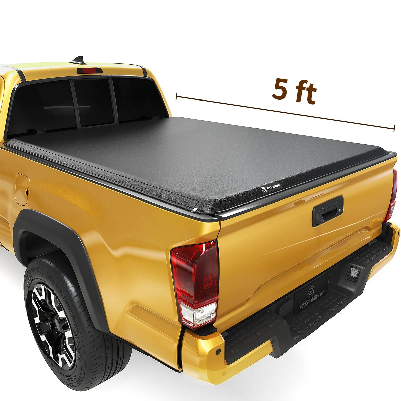 Ledkingdomus Soft Roll Up Truck Bed Tonneau Cover for 2016-2023 Toyota Tacoma 5 Ft Bed with Track Rail