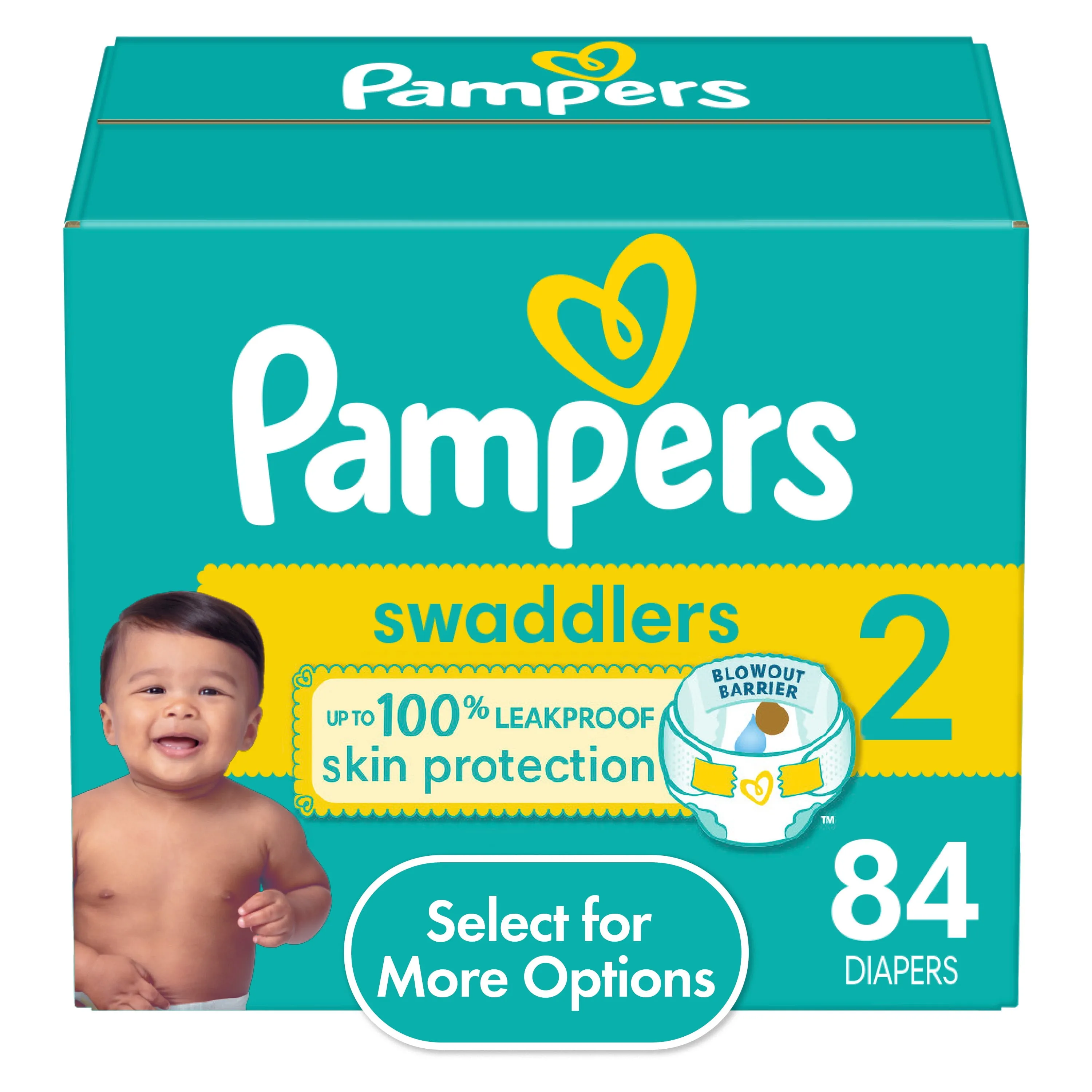 Pampers Swaddlers Diapers, Size 2, 84 Count (Select for More Options)