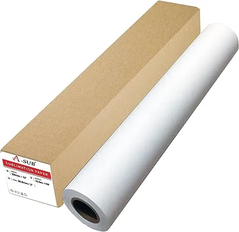 A-sub Sublimation Paper Roll 105GSM 13 inch x 110 Feet Quick Drying Compatible with