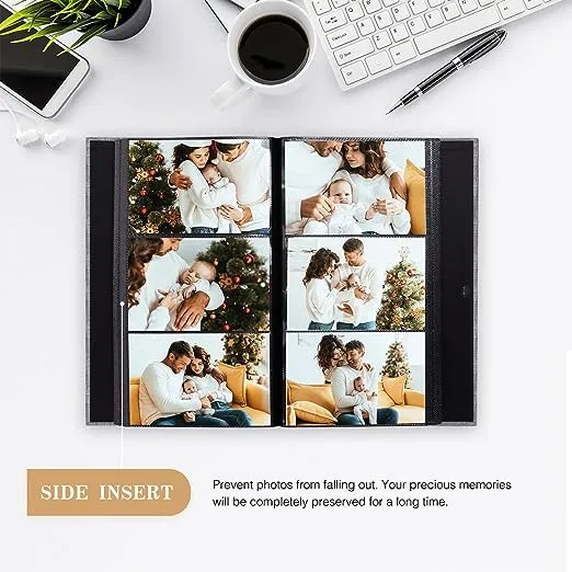 potricher Linen Hardcover Photo Album 4x6 600 Photos Large Capacity for Family Wedding Anniversary Baby Vacation (Beige 600 Pockets)