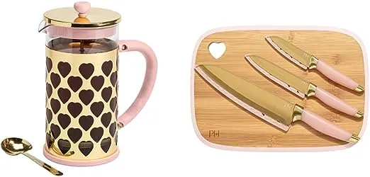 Paris Hilton French Press Coffee Maker With Heart Shaped Measuring Scoop